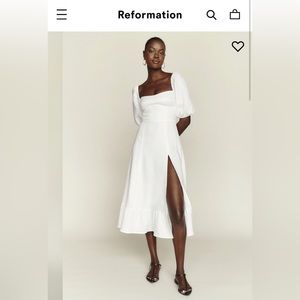 Reformation Belgium Linen Dress in White *NEW*